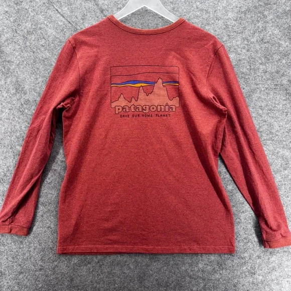 Patagonia Womens L/S '73 Skyline Responsibili-Tee Size L Rosehip Outdoor Graphic - Picture 6 of 11